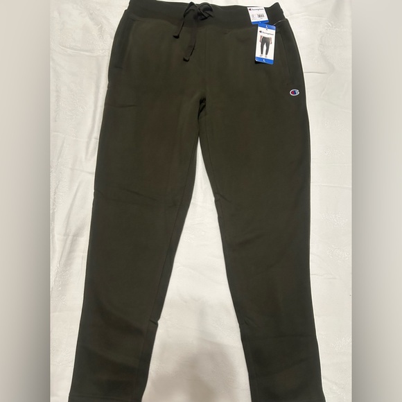 Champions mens fleece lined straight leg sweatpants green size L NWT - Picture 3 of 5
